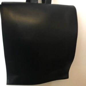 NEW black leather backpack